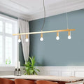 DecorBites™ Modern Gold Restaurant Chandelier with 5 Lights - Open Bulbs Ceiling Fixture