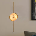 DecorBites™ Modern Gold Round LED Wall Light with Marble Accents - Ideal for Bedroom