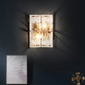 DecorBites™ Modern Gold Wall Sconce Light with Clear Water Glass Shade - 2 Lights for Bedroom