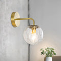 DecorBites™ Modern Gold Wall Sconce with Globe Shade: Hammered Glass, 1 Light Living Room Candle Lamp
