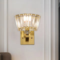 DecorBites™ Modern Gold Wall Sconce with Trapezoid Crystal Blocks