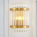 DecorBites™ Modern Golden Wall Sconce with Crystal Shade, Bedside Wall Mount Light (12"/21.5" W)