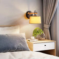 DecorBites™ Modern Grey Drum Shade Wall Lamp with Fabric Shade - Bedroom Lighting Fixture
