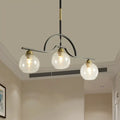 DecorBites™ Modern Island Light Fixture - Black Finish Pendant Lamp with Cream/Clear Glass Shades