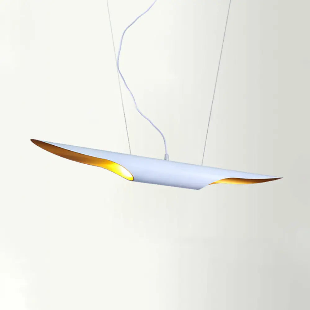 DecorBites™ Modern Island Pendant Lamp with Metallic Shade in Bias Cut Tube Design, 2 Heads