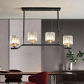 DecorBites™ Modern Island Pendant Light with Black Clear Crystal Cylinder - 3/4 Lights for Indoor