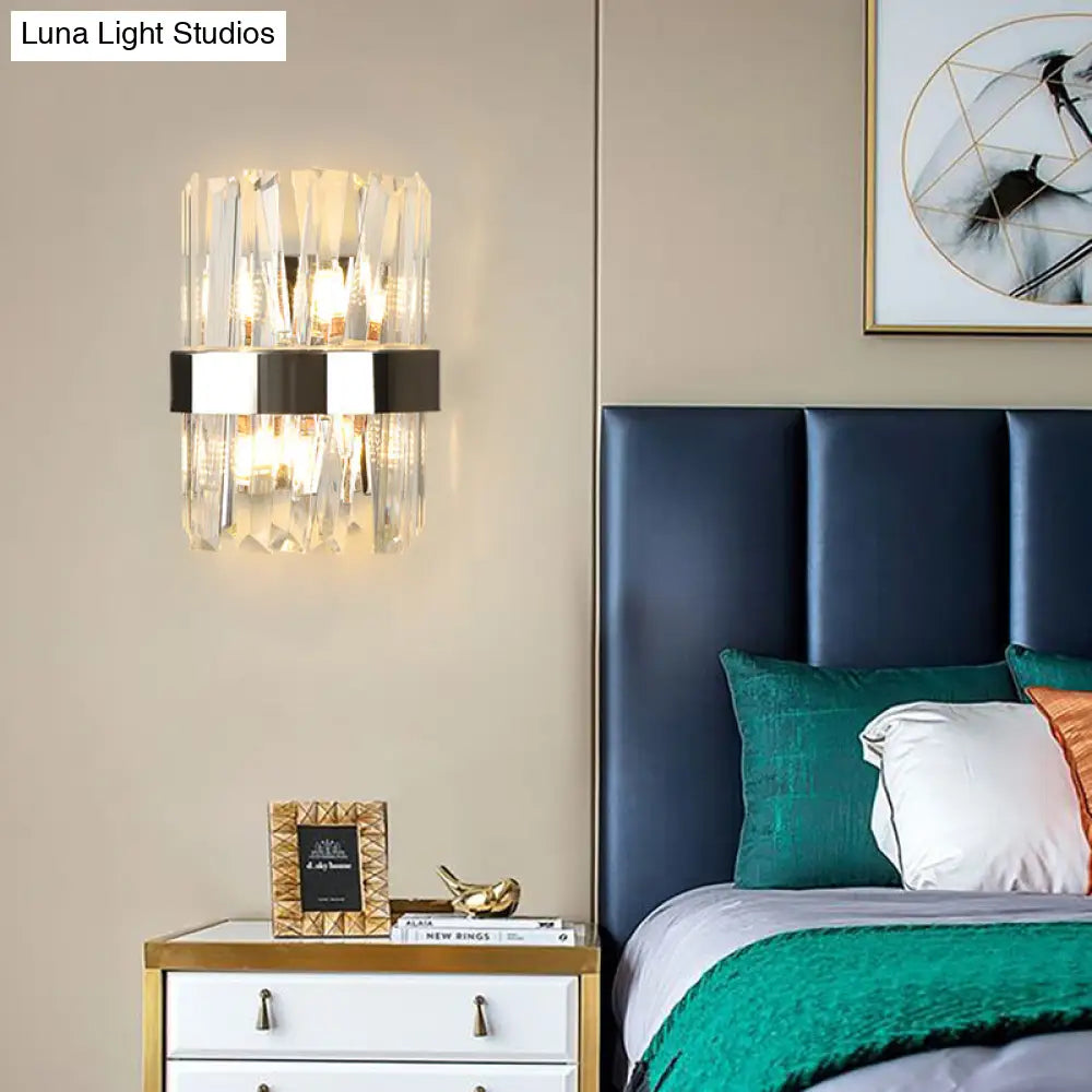 DecorBites™ Modern K9 Crystal Sconce Wall Light for Bedroom - Clear Finish
