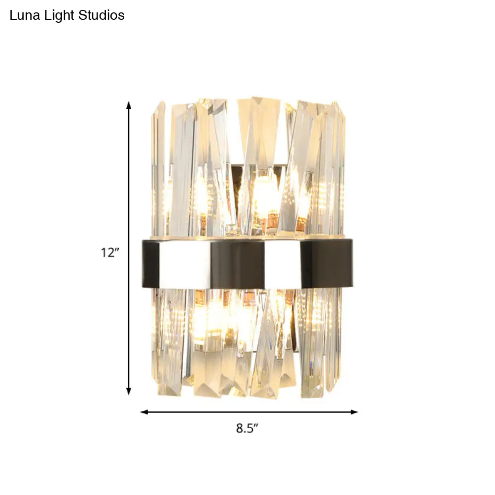 DecorBites™ Modern K9 Crystal Sconce Wall Light for Bedroom - Clear Finish