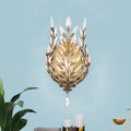 DecorBites™ Modern Laurel Wall Light with Crystal Drop - Silver/Brass