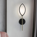 DecorBites™ Modern Leaf-Shaped Metallic Wall Sconce - Black/Gold Finish - LED Wall Light for Living Room