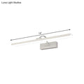 DecorBites™ Modern LED Acrylic Wall Mounted Vanity Sconce with Curved Arm – White Rectangle Lighting for Bathroom - 16"/24" W