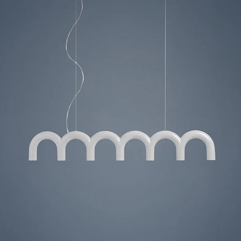 DecorBites™ Modern LED Arch Chandelier in Black/White/Orange/Blue