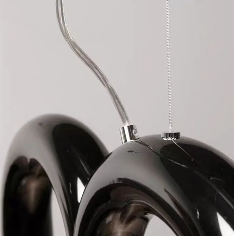 DecorBites™ Modern LED Arch Chandelier in Black/White/Orange/Blue