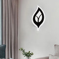 DecorBites™ Modern LED Bedroom Sconce Light with Leaf Acrylic Shade - Black/White Wall Lamp in Warm/White Light
