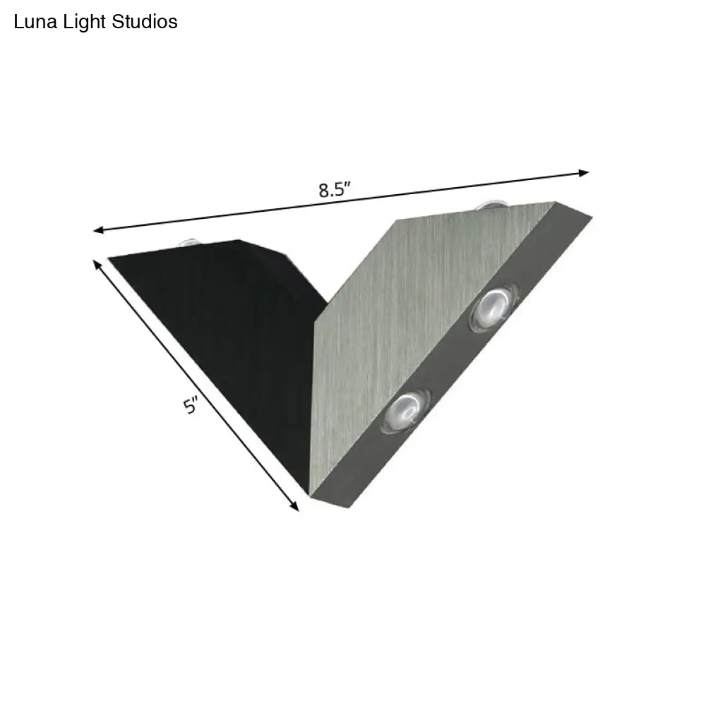 DecorBites™ Modern LED Bedroom Wall Light with Geometric Metal Shade in Warm/White Light - Black & White