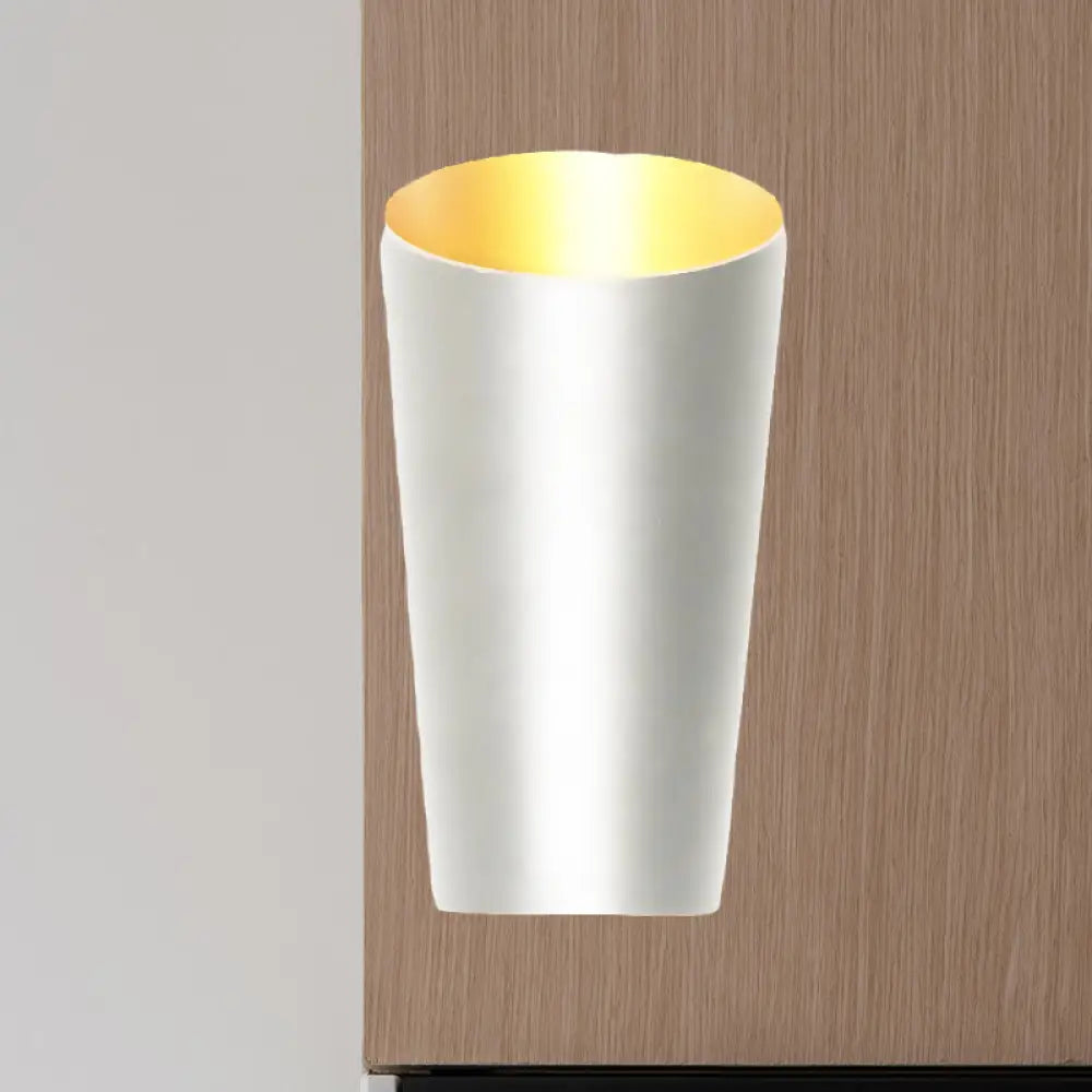 DecorBites™ Modern LED Bedside Sconce Light - Black/White Finish Wall Lamp with Aluminum Cylinder Shade