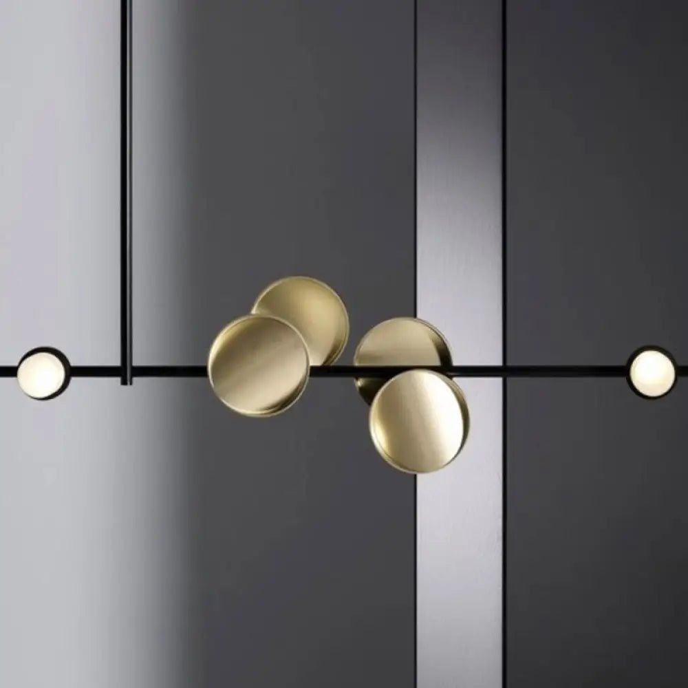 DecorBites™ Modern LED Black Metal Chandelier - Circle Dining Room Island Light Fixture