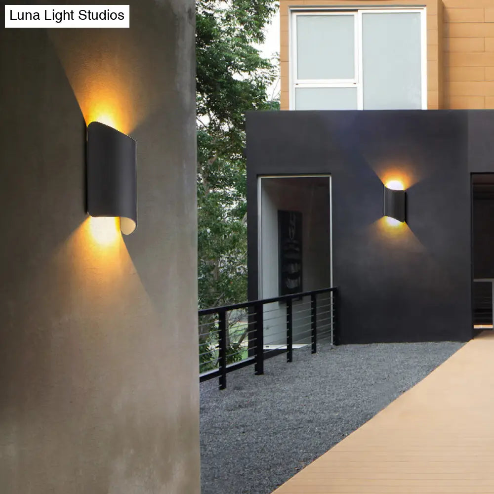 DecorBites™ Modern LED Black Wall Sconce Lamp with Metal Shade for Yard