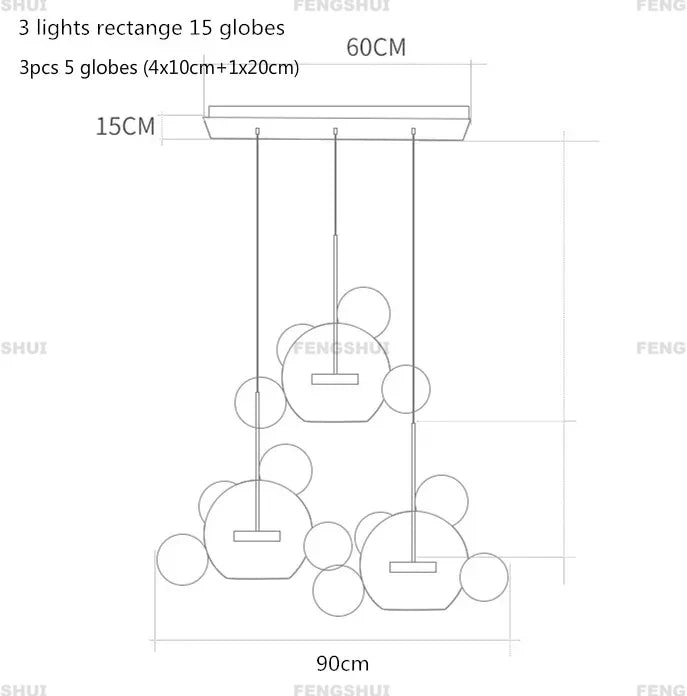 DecorBites™ Modern LED Bubble Chandelier for Home Lighting