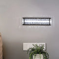 DecorBites™ Modern LED Crystal Rectangular Sconce: Black Wall Mounted Bedside Lighting