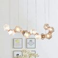 DecorBites™ Modern LED Geometric Pendant Light Fixture - White Glass, 12/14 Lights - Dining Room Island Lighting