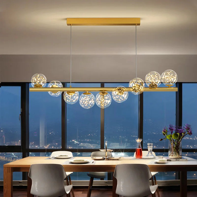 DecorBites™ Modern LED Glass Chandelier for Dining Room