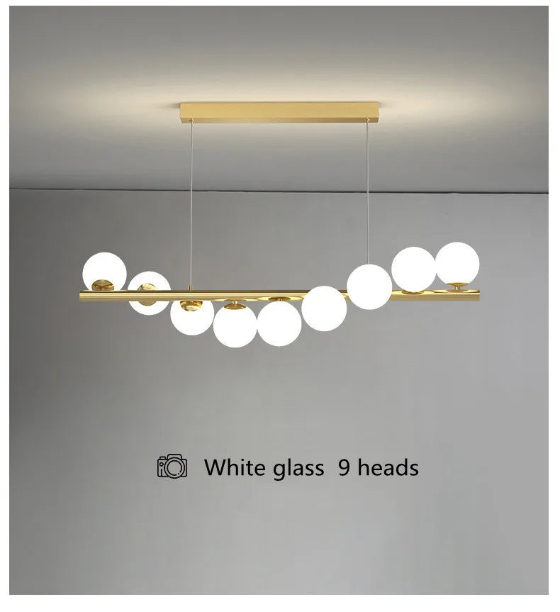 DecorBites™ Modern LED Glass Chandelier for Dining Room