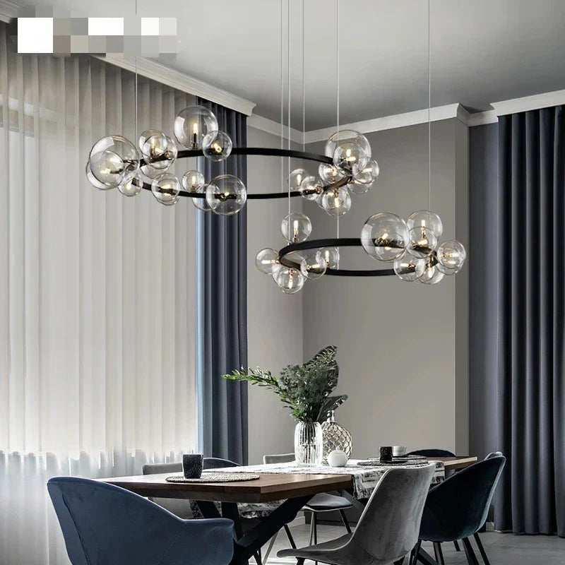 DecorBites™ Modern LED Glass Chandelier with Adjustable Cord