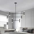 DecorBites™ Modern LED Island Light: Multi-Layer Gold/Black Hanging Pendant with Rotatable Arms - Ideal for Living Room