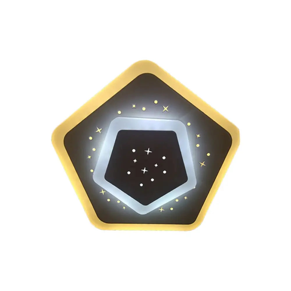 DecorBites™ Modern LED Starry Flush Mount Wall Light in White: Triangle, Rhombus & Star Design for the Bedroom