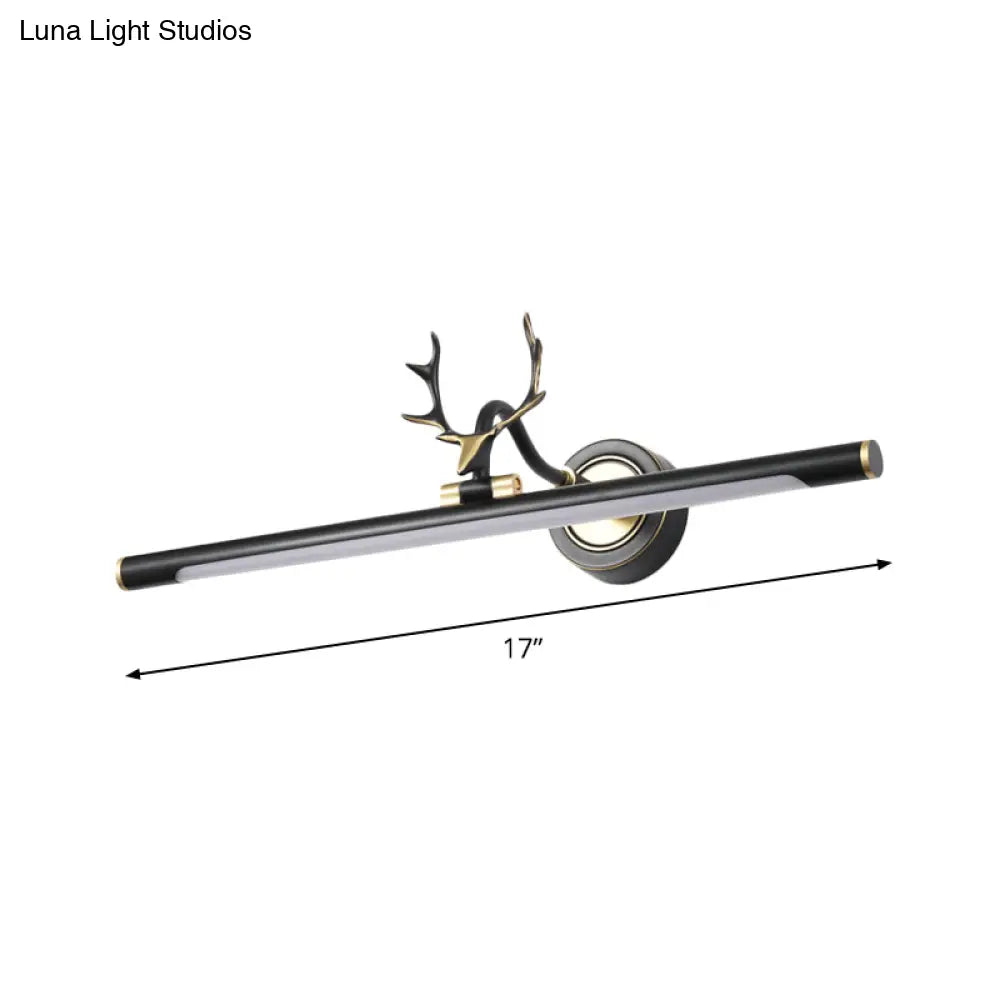 DecorBites™ Modern LED Toilet Vanity Light with Black Antler Wall Mount and Metal Shade