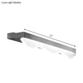 DecorBites™ Modern LED Vanity Light with Stainless Steel Wall Mount and Wave Shade - 17"/21" Width