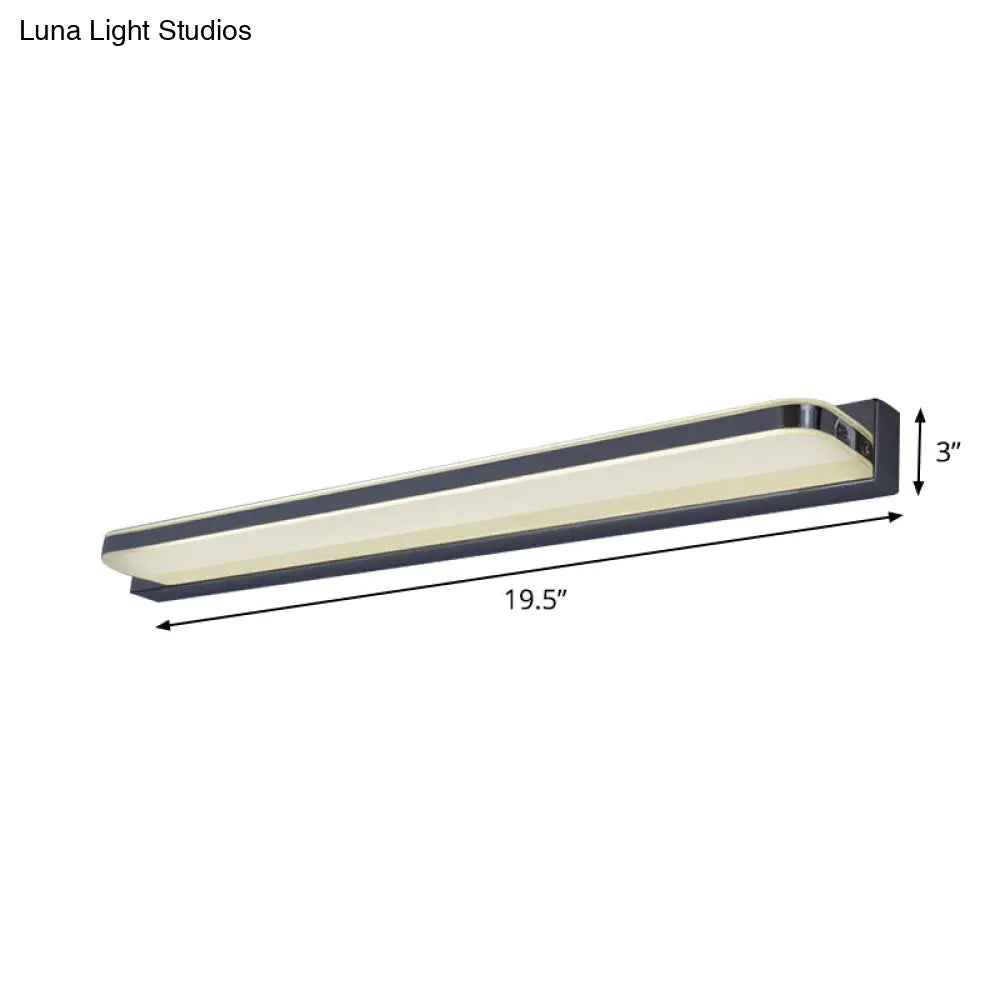 DecorBites™ Modern LED Vanity Wall Sconce - Nickel Finish with Stainless-Steel Shade in Warm/White Light - 16"/19.5" Length