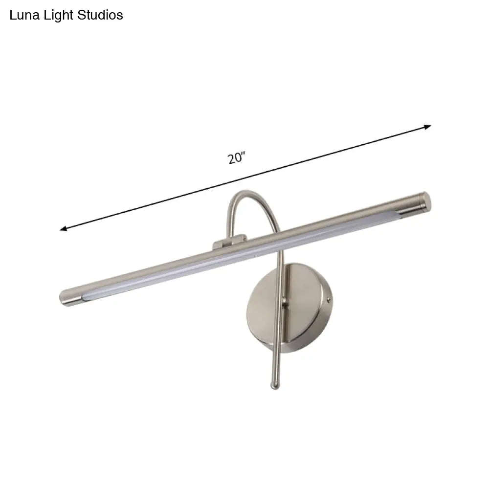 DecorBites™ Modern LED Wall Lamp with Metal Shade - Tubular Vanity Lamp in Black/Nickel, 16"/20" Diameter