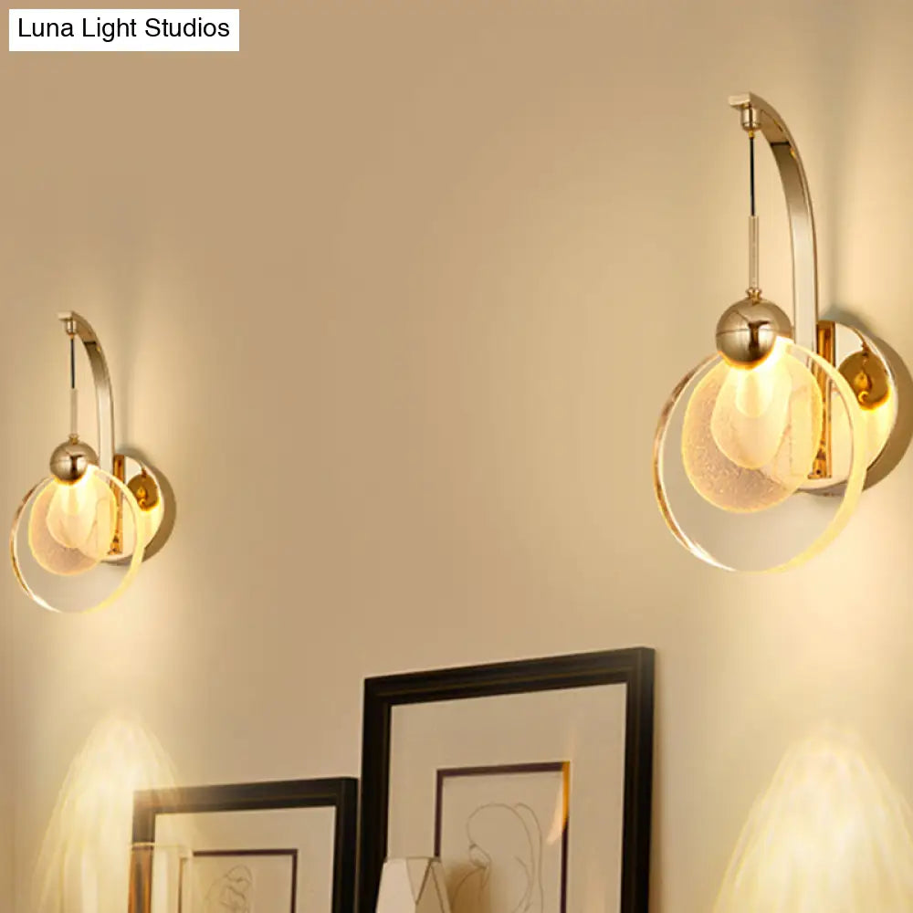 DecorBites™ Modern LED Wall Mount Light in Gold with Crystal Shade - Perfect for Great Room Lighting