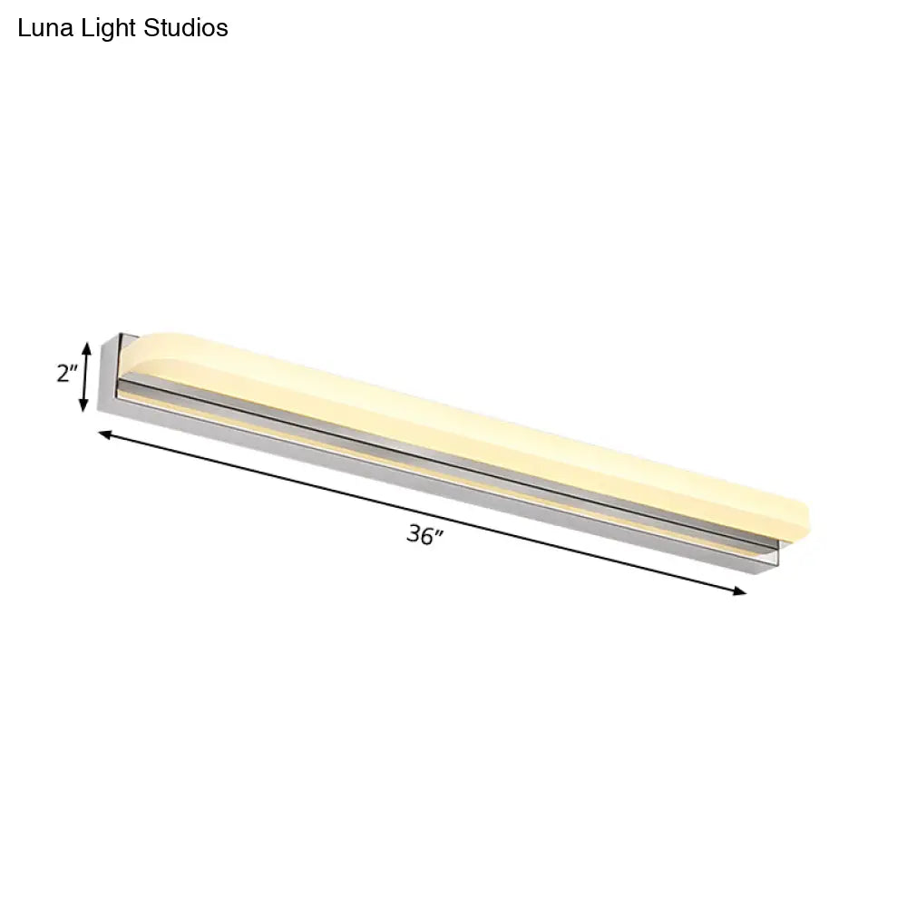 DecorBites™ Modern LED Wall Mounted Vanity Light with Acrylic Shade, Chrome Sconce Lighting in Warm/White, 16.5"/20.5" W