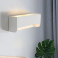 DecorBites™ Modern LED Wall Sconce Lamp - White Finish Bedside Lighting with Rectangle Gypsum Shade