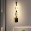 DecorBites™ Modern LED Wall Sconce with Acrylic Shade for Bedroom - Black/White Wavy/Musical Note Design