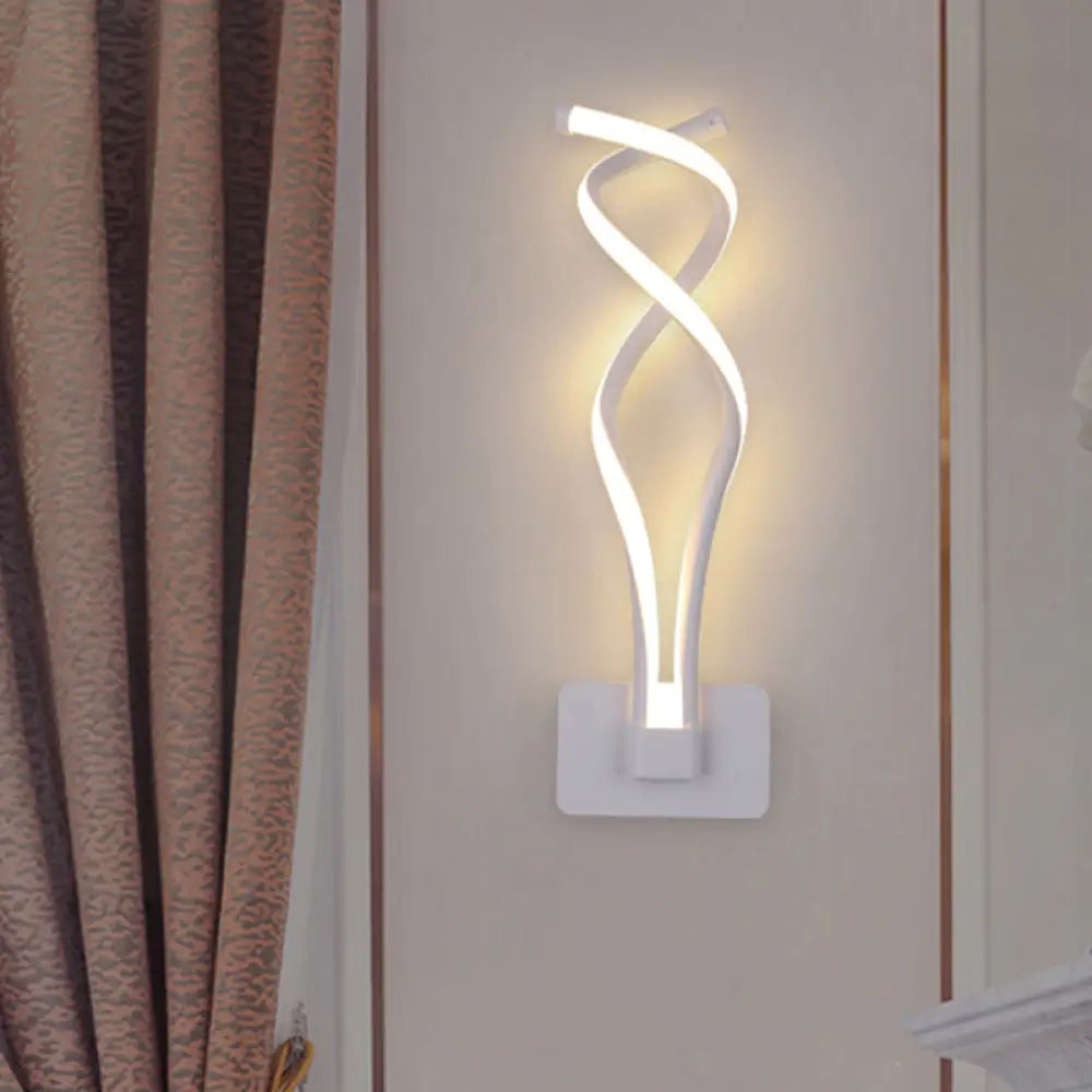 DecorBites™ Modern LED Wall Sconce with Acrylic Shade for Bedroom - Black/White Wavy/Musical Note Design