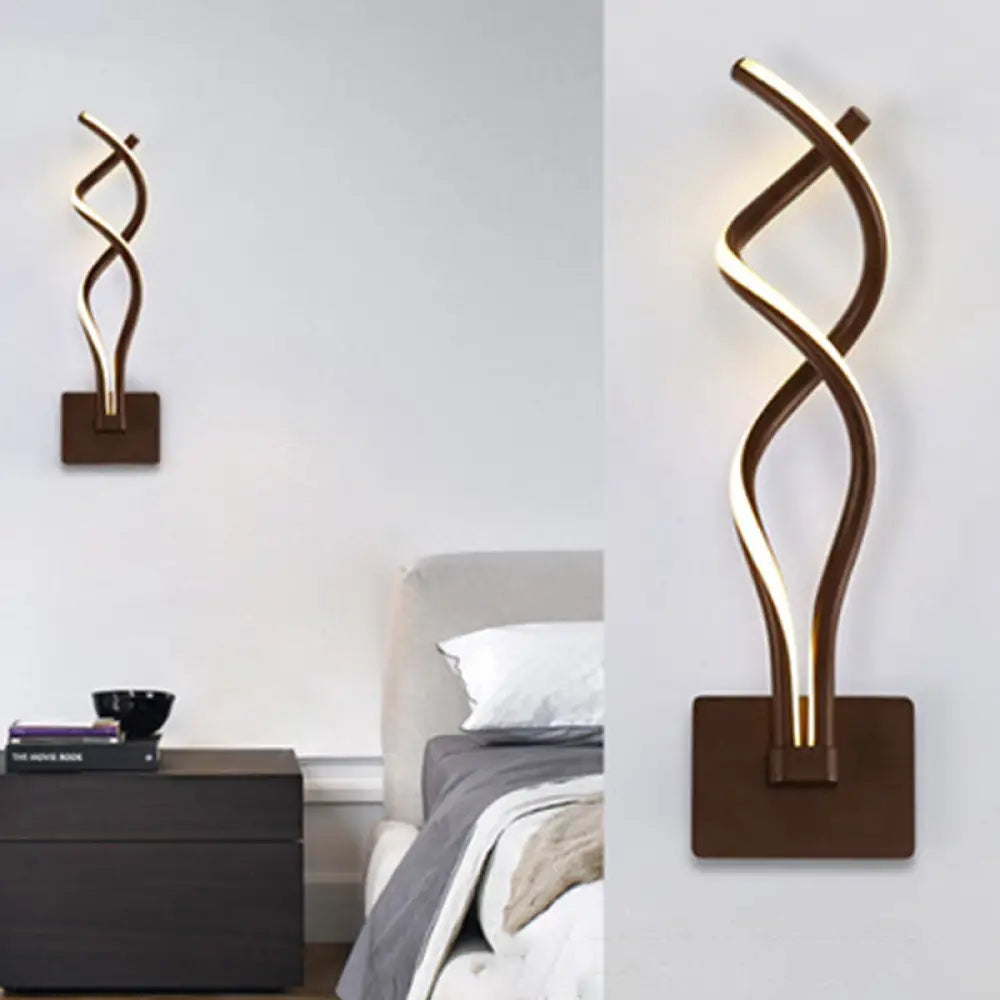 DecorBites™ Modern LED Wall Sconce with Acrylic Shade for Bedroom - Black/White Wavy/Musical Note Design
