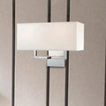 DecorBites™ Modern LED Wall Sconce with Fabric Shade - Chrome Rectangular Mount Light