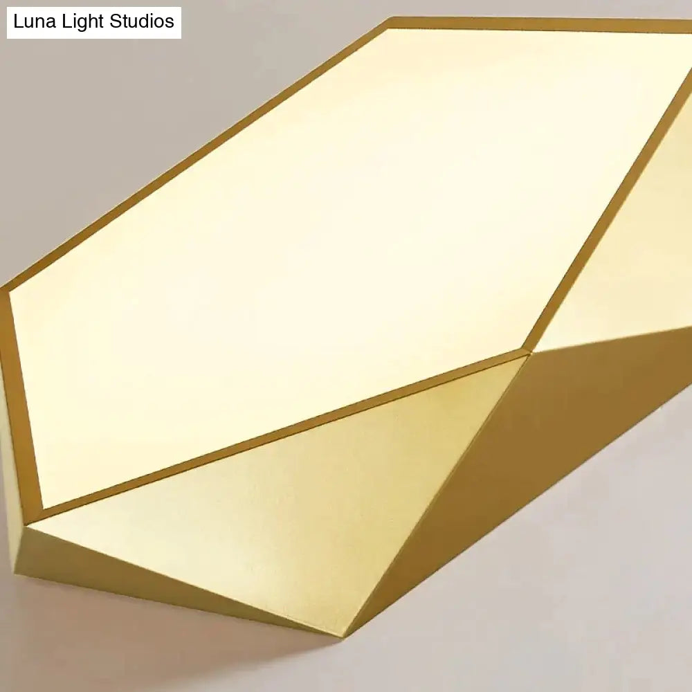 DecorBites™ Modern Light Fixtures Ceiling Of Equilateral Indoor Lighting Gold Lampshade For Living Room Bedroom Lamp Ceiling Lamp Fixtures