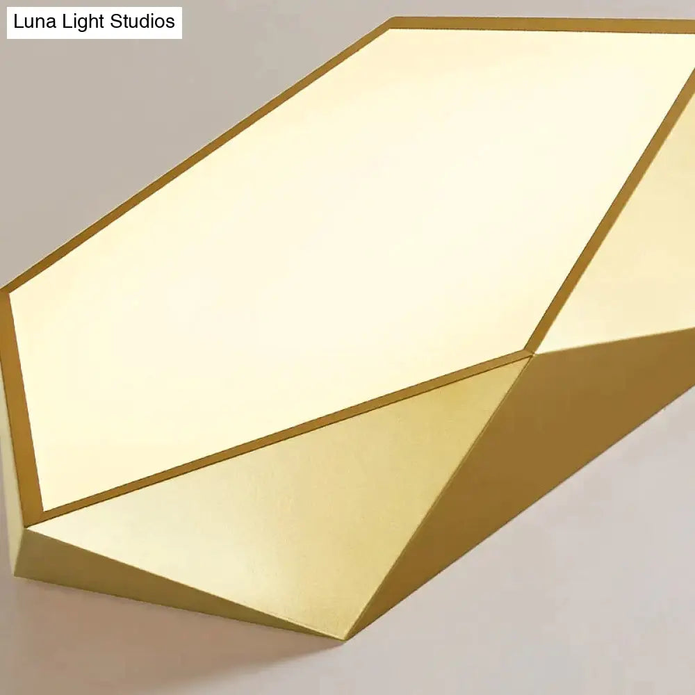 DecorBites™ Modern Light Fixtures Ceiling Of Equilateral Indoor Lighting Gold Lampshade For Living Room Bedroom Lamp Ceiling Lamp Fixtures