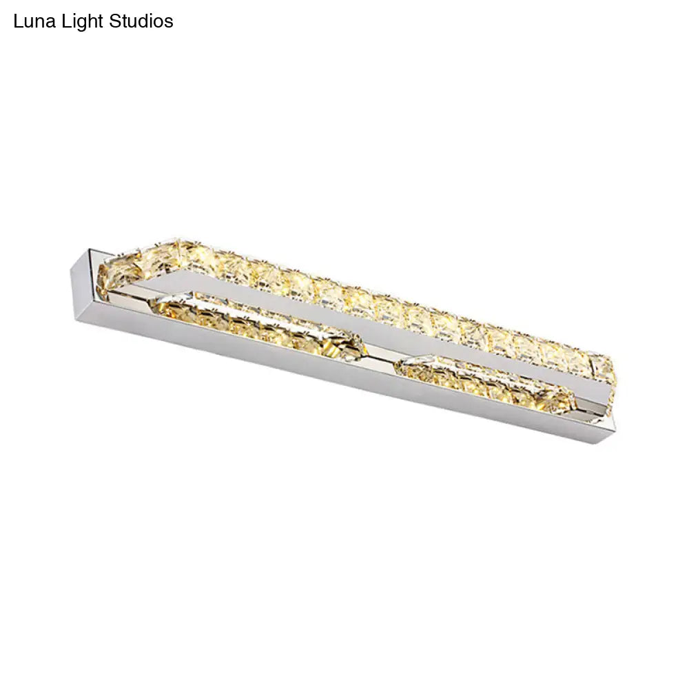 DecorBites™ Modern Linear Wall Mounted Vanity Sconce for Bathroom - Clear/Amber Crystal, Warm/White Light - 16"/22"/27" Long