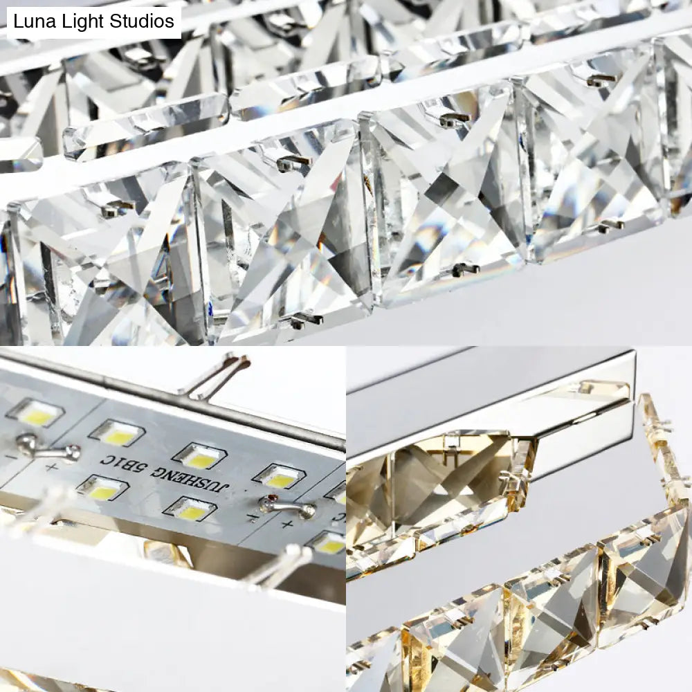 DecorBites™ Modern Linear Wall Mounted Vanity Sconce for Bathroom - Clear/Amber Crystal, Warm/White Light - 16"/22"/27" Long