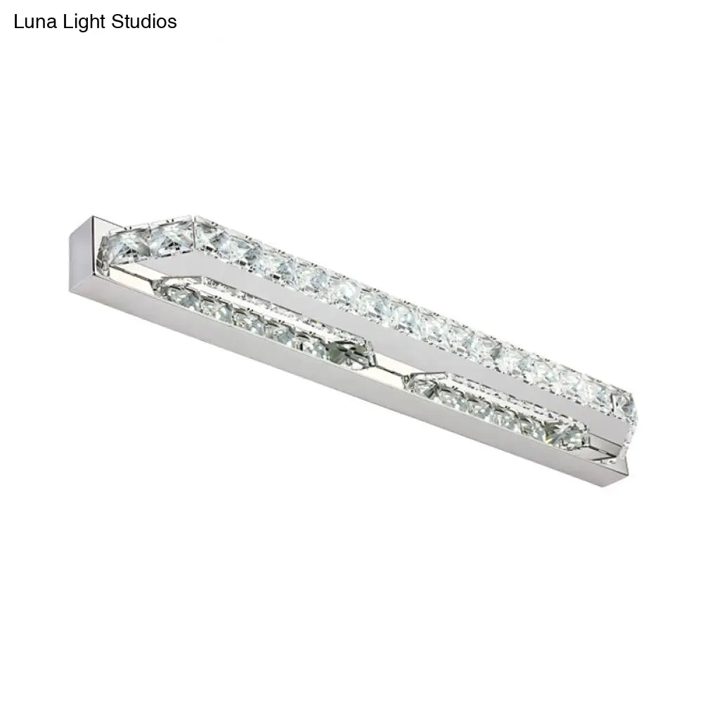 DecorBites™ Modern Linear Wall Mounted Vanity Sconce for Bathroom - Clear/Amber Crystal, Warm/White Light - 16"/22"/27" Long