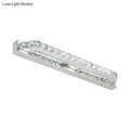 DecorBites™ Modern Linear Wall Mounted Vanity Sconce for Bathroom - Clear/Amber Crystal, Warm/White Light - 16"/22"/27" Long