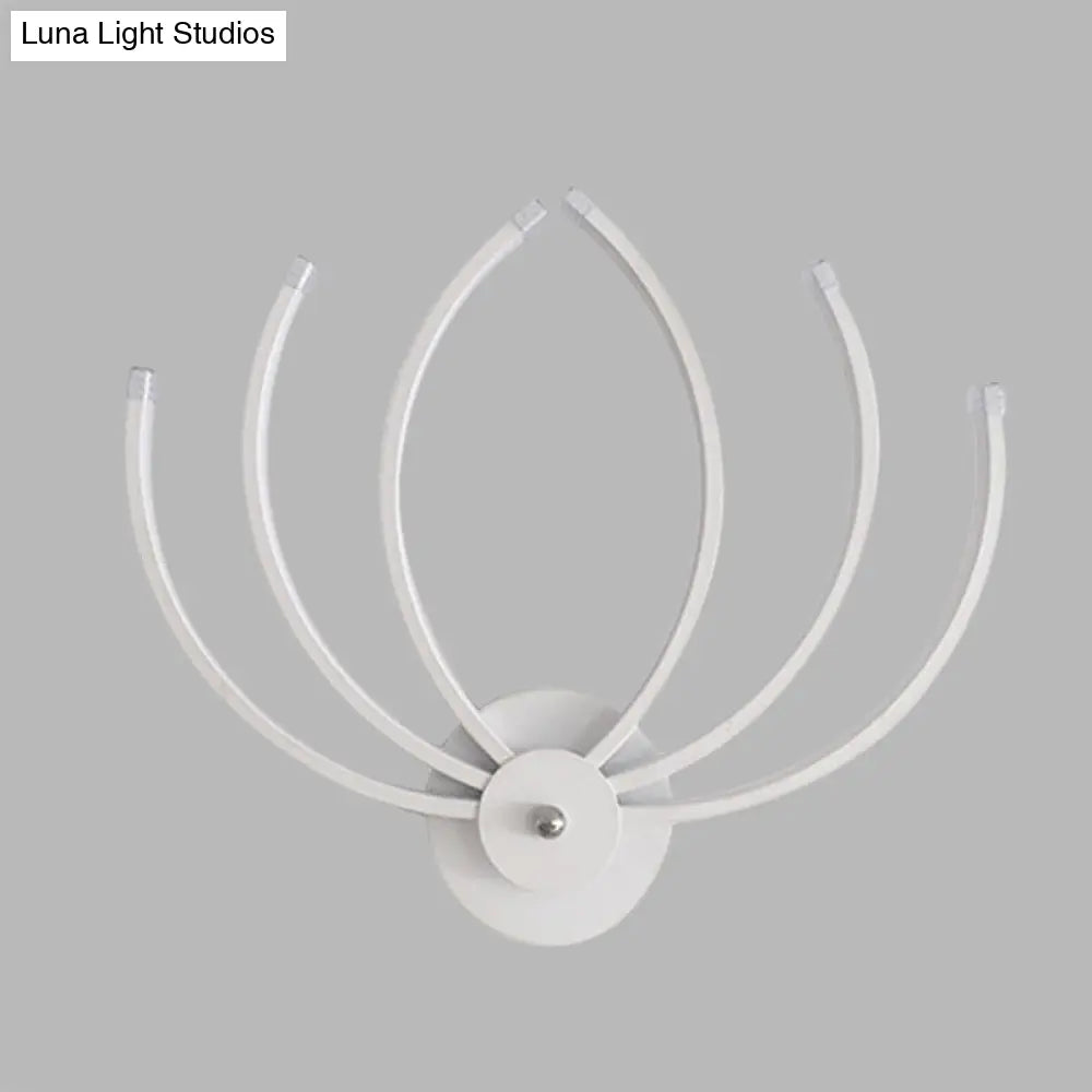 DecorBites™ Modern Lotus Wall Sconce LED Bedside Light in White with Linear Design, Warm/White Glow