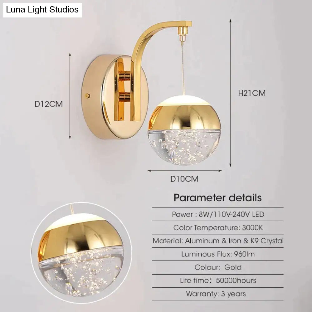 DecorBites™ Modern Luxurious Crystal Led Wall Lamp Sconce for Bedroom