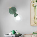 DecorBites™ Modern Macaron Style Torch Wall Sconce with Clear Glass Shade - 1 Light Mini Wall Light in Green/Grey/White
